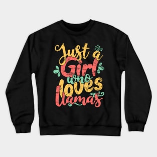 Just A Girl Who Loves Llamas - Alpaca Llama Gift product Crewneck Sweatshirt